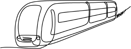 Line drawing of a train