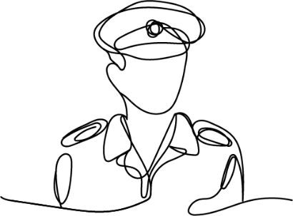Line drawing of a police officer